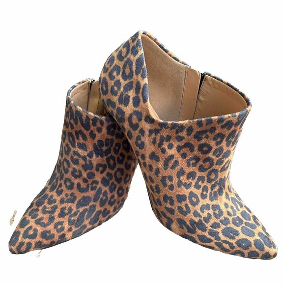 Jessica Simpson Leopard Print Stiletto Heels Zip Pointed Toe Ankle Bootie 9M NEW - Picture 8 of 14